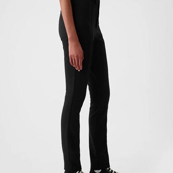 NWT sz 6 Black GAP High Rise Double Knit Skinny Pants Soft PONTE Pintuck Pleat - Picture 3 of 10